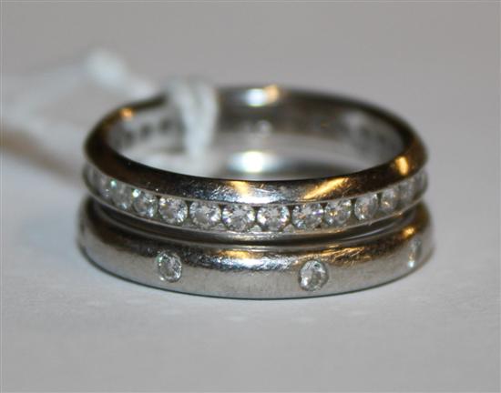 Diamond & platinum eternity ring & similar 8-stone ring